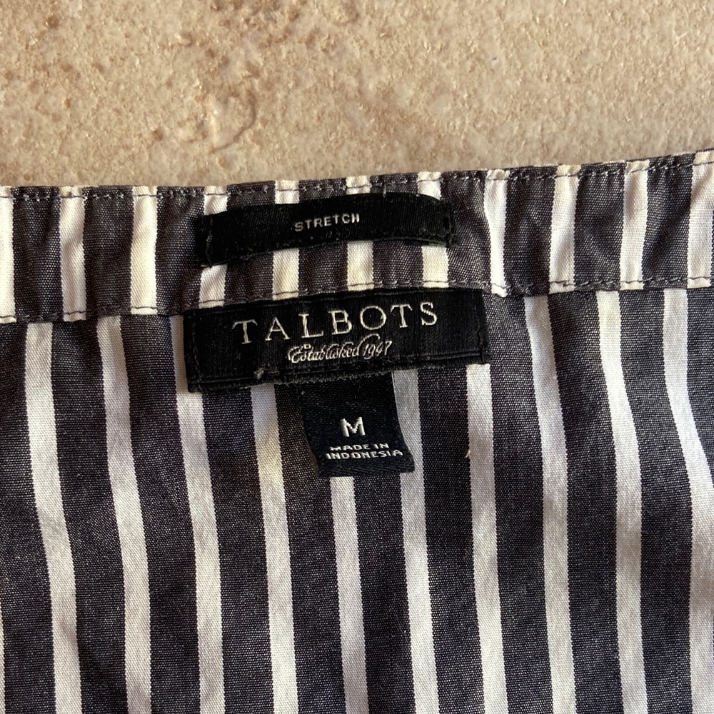 Talbots Striped Ruffle-Trim Tank Top - Picture 2 of 5
